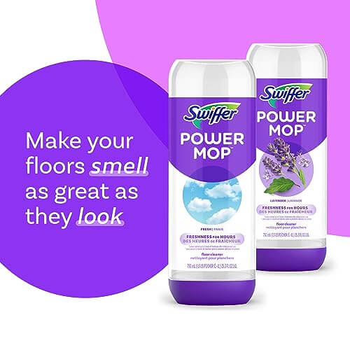 Swiffer PowerMop Floor Cleaning Solution with Fresh Scent, PowerMop Refills, Floor Cleaner for Mopping, 25.3 fl oz, 2 Pack