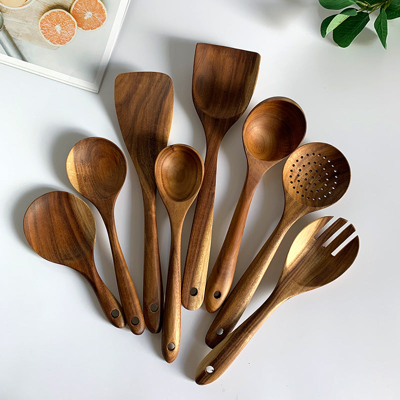 Thai Teak Wood Kitchen Utensils Set