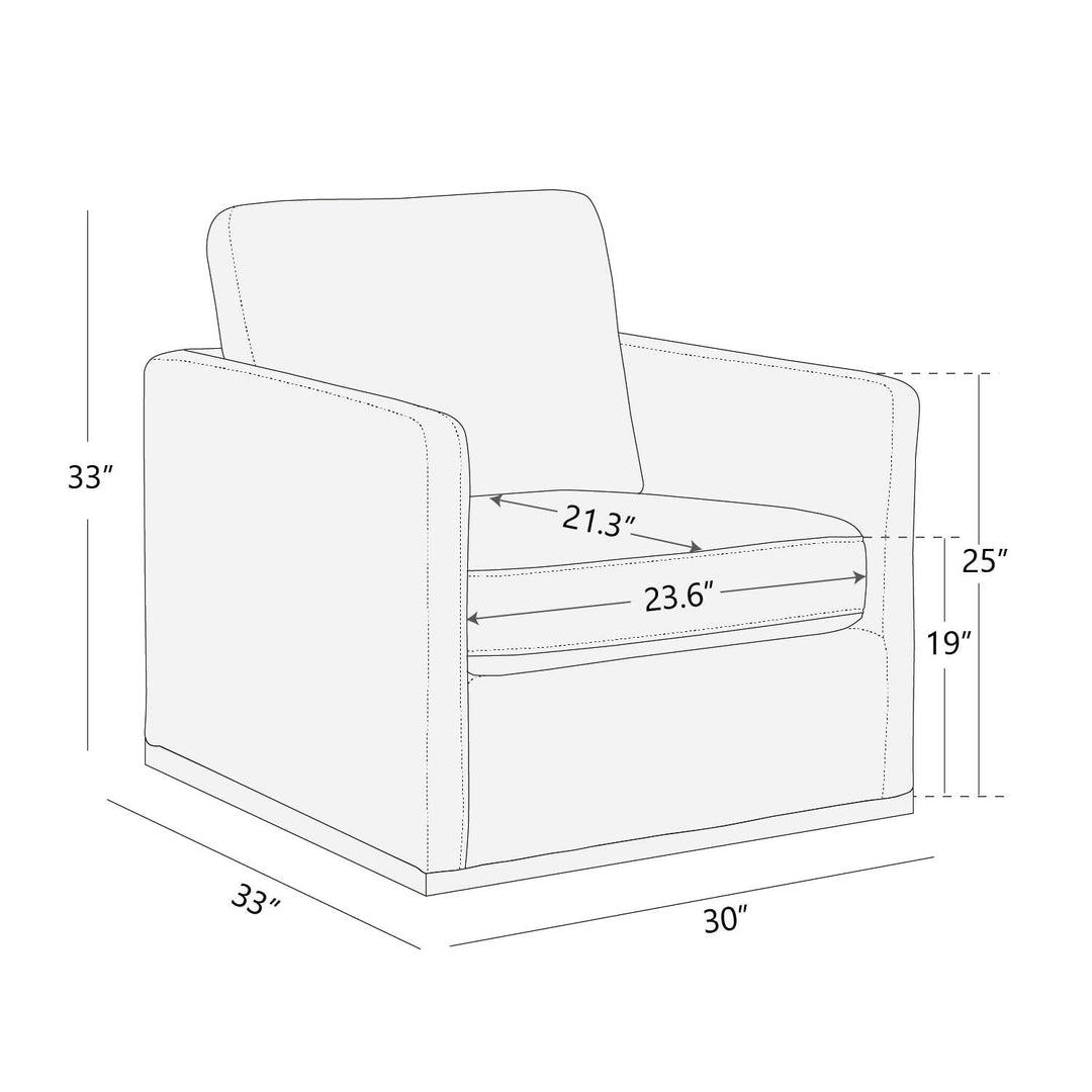 CHITA Genuine Leather Swivel Accent Chair, FSC Certified Mid Century Modern Arm Chair for Living Room and Bedroom, Saddle 