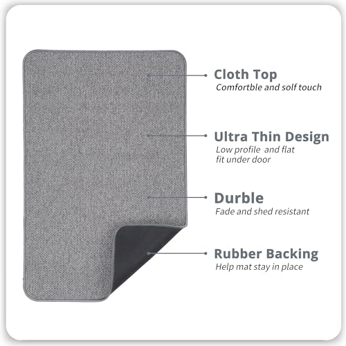 Bath Mat,Ultra Thin Bath Rugs,Rubber Bath Mats for Bathroom,Quick Dry,Non-Slip,Machine Washable,Fit Under Door,Super Absorbent Bathroom Rugs for Bathroom Floor,Shower,Sink.(Grey,17''x27'') Bosap