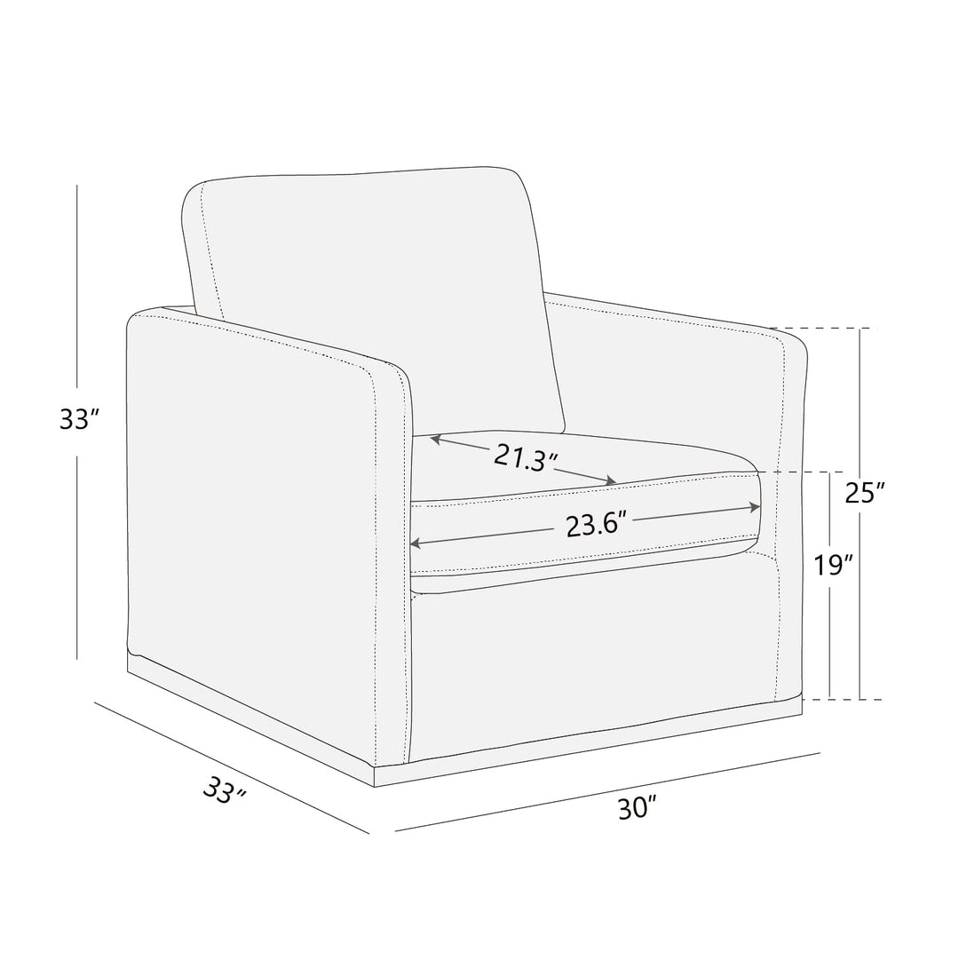 CHITA Swivel Accent Chair, FSC Certified Mid Century Modern Arm Chair for Living Room and Bedroom, Linen 