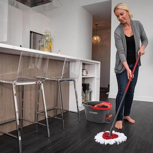 O-Cedar Easywring Microfiber Spin Mop & Bucket Floor Cleaning System with 3 Extra Refills