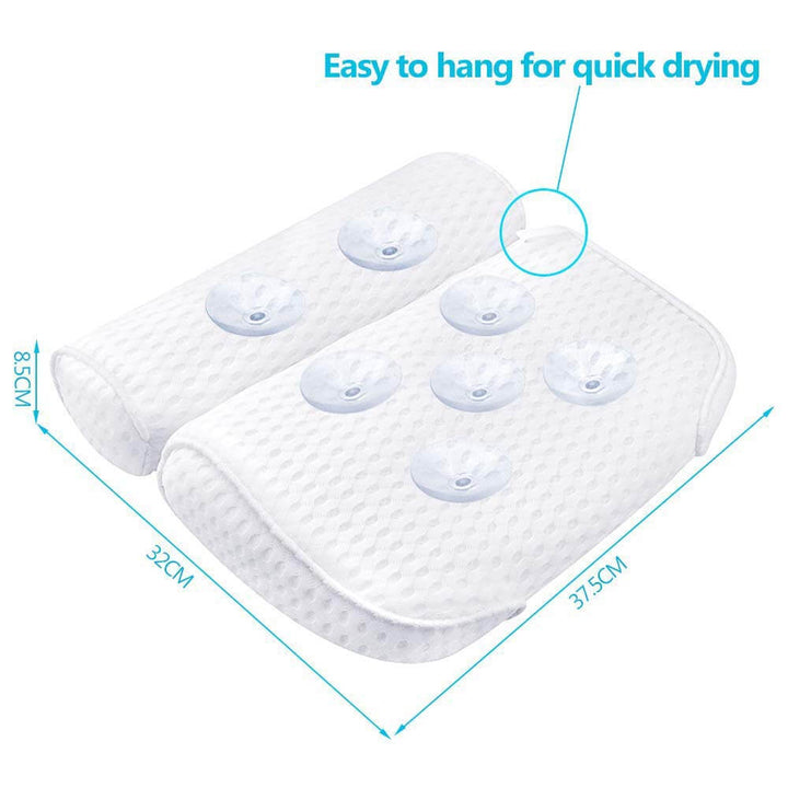 AmazeFan Bath Pillow, Bathtub Spa Pillow with 4D Air Mesh Technology and 7 Suction Cups, Helps Support Head, Back, Shoulder and Neck, Fits All Bathtub, Hot Tub and Home Spa [US. Patent Design] AmazeFan