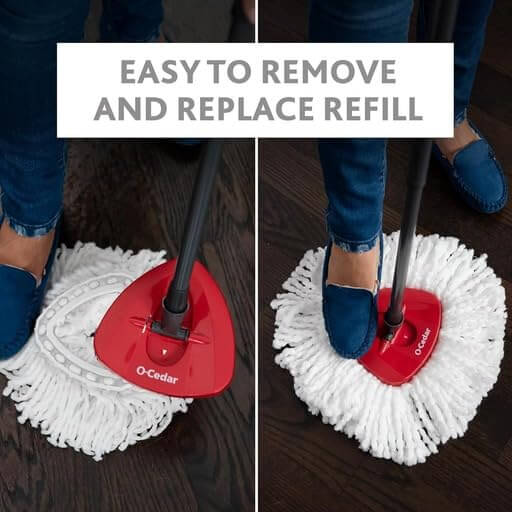 O-Cedar Easywring Microfiber Spin Mop & Bucket Floor Cleaning System with 3 Extra Refills