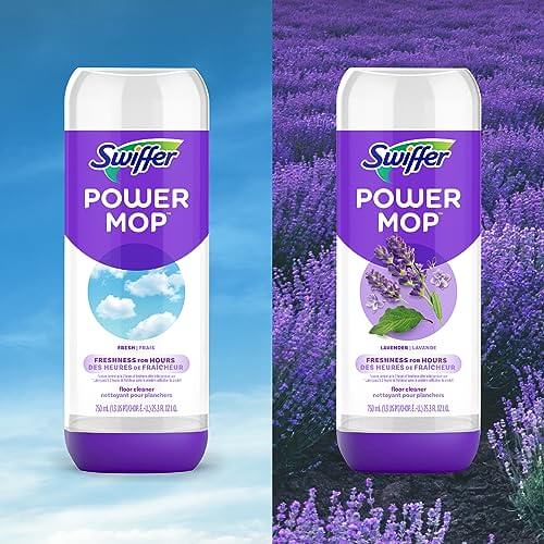 Swiffer PowerMop Floor Cleaning Solution with Fresh Scent, PowerMop Refills, Floor Cleaner for Mopping, 25.3 fl oz, 2 Pack