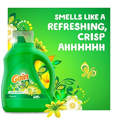 Gain Laundry Detergent Liquid Soap Plus Aroma Boost, Original Scent, HE Compatible, 90 Loads Total, 65 Fl Oz (Pack of 2), Gain Laundry Detergent, Liquid Laundry Detergent