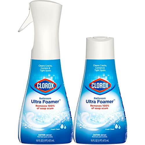 Clorox Bathroom Ultra Foamer, Household Essentials, Fresh Clean, 1 Spray and 1 Refill, 16 Fl Oz Each (Package May Vary)