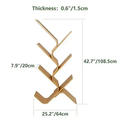 6-Tier Modern Bamboo Tree Bookshelf, 25" L - Natural N\A