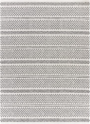 Mark&Day Area Rugs, 8x10 Aarau Global Cream Area Rug, Black Cream White Carpet for Living Room, Bedroom or Kitchen (7'10" x 10'2") 