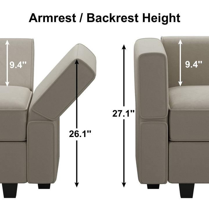 Belffin Modular Sectional Sofa with Storage Seat Oversized U Shaped Couch with Reversible Chaise Sofa Set with Ottoman Velvet Grey 