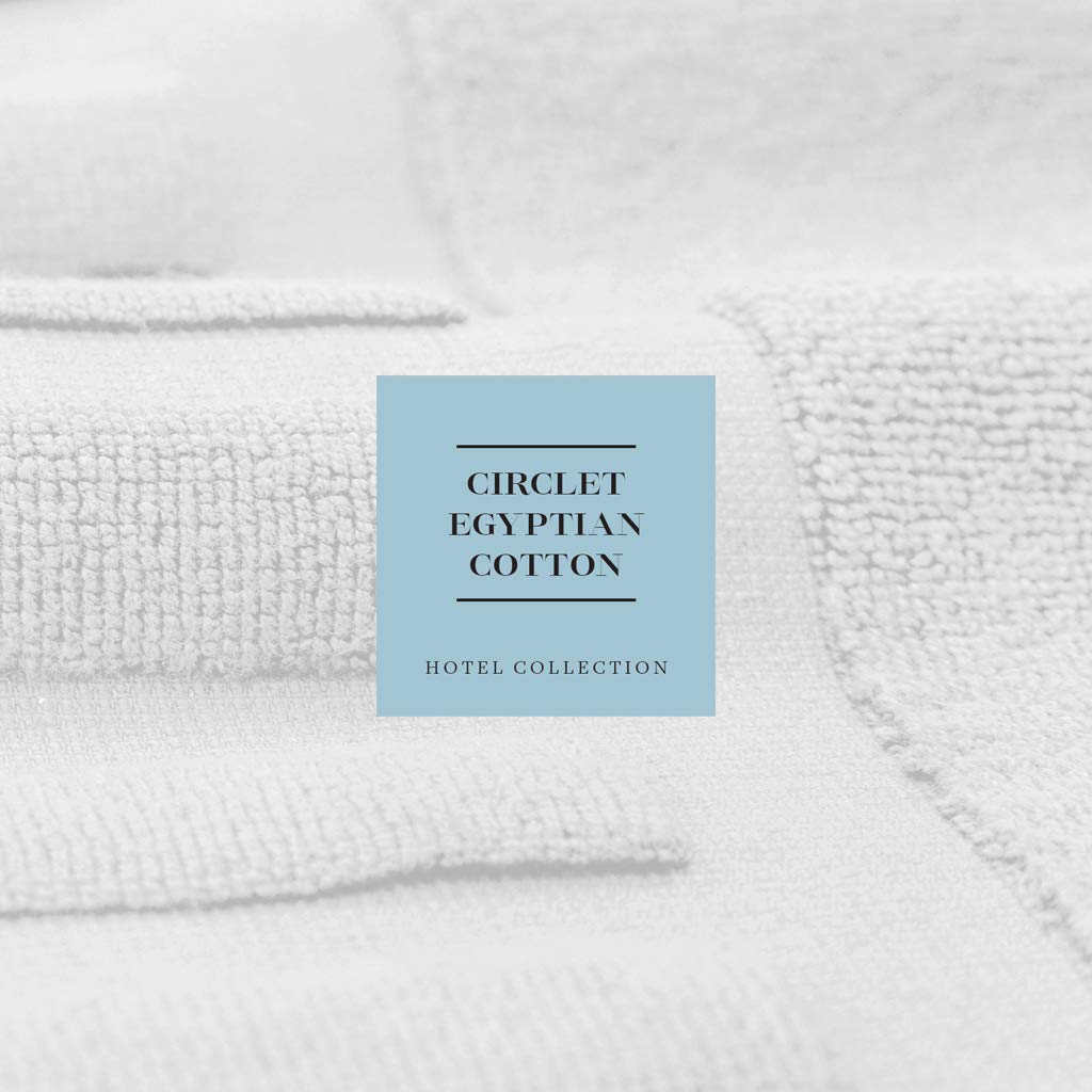 White Classic Luxury Bath Mat Floor Towel Set - Absorbent Cotton Hotel Spa Shower/Bathtub Mats [Not a Bathroom Rug] 22"x34" | 2 Pack | White White Classic