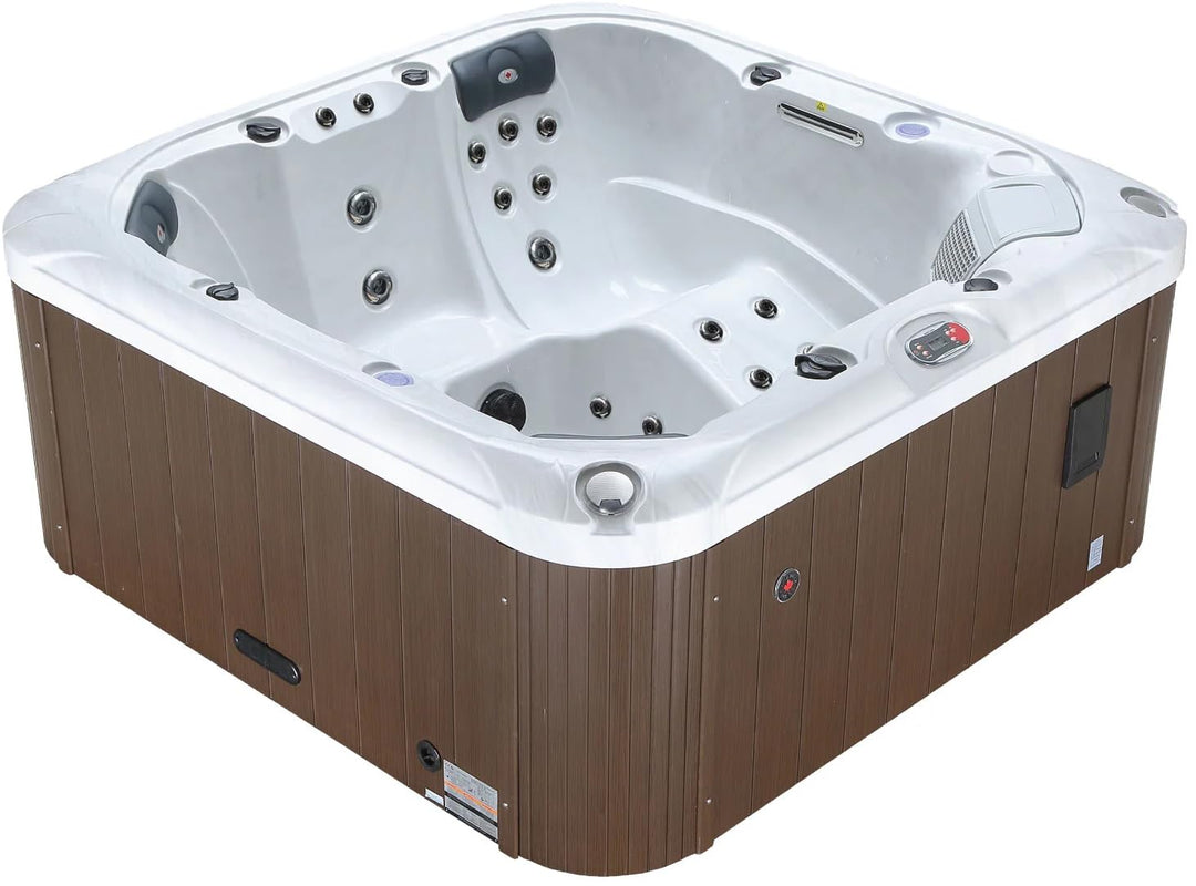 Canadian Spa Company KH-10141 Cambridge 6-Person 34-Jet Luxury Hot Tub 240V with LED Lighting, Built-in Bluetooth, Aromatherapy Canister, and Glacier Filtration Generic