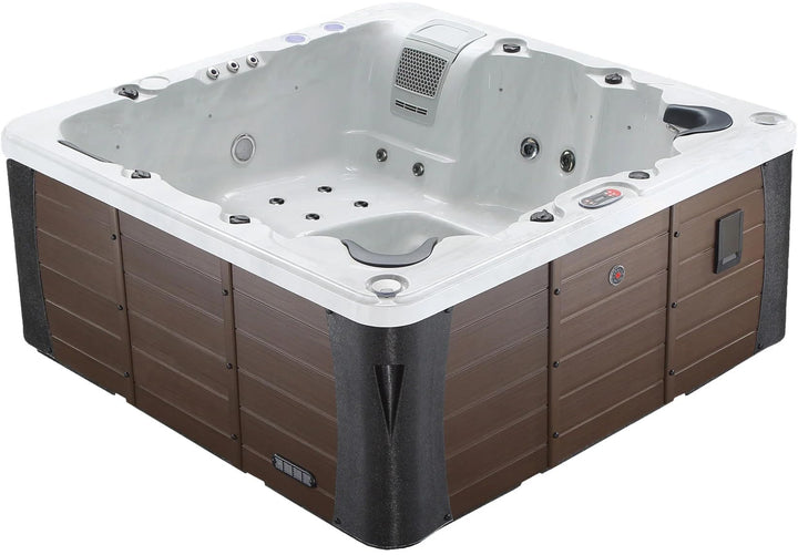 Canadian Spa Company KH-10104 Erie SE GL 6-Person 46-Jet Luxury Hot Tub 240V with LED Lighting, Built-in Bluetooth, Aromatherapy Canister, and Glacier Filtration Generic