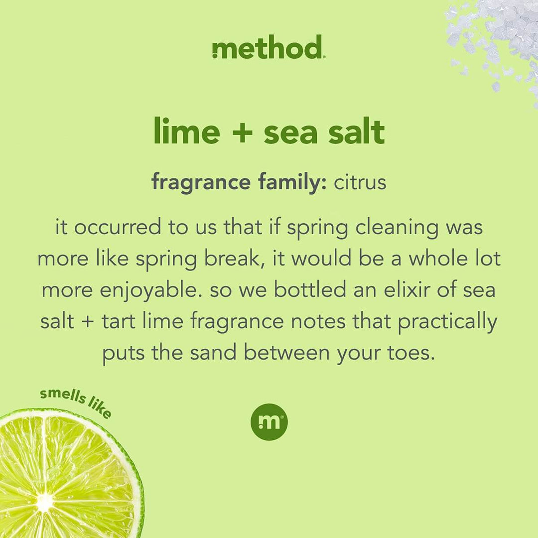 Method All-Purpose Cleaner Spray, Lime + Sea Salt, Plant-Based and Biodegradable Formula Perfect for Most Counters, Tiles, Stone, and More, 28 oz Spray Bottles, (Pack of 1)