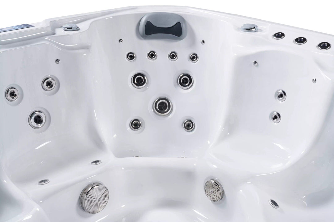 Comfort Hot Tubs - Hot Tub Spa - Seats 5-6 People - 51 Jets – Roll Cover, Water Fountains, Ozonator, LED Lights, Headrests, and More Comfort Hot Tubs