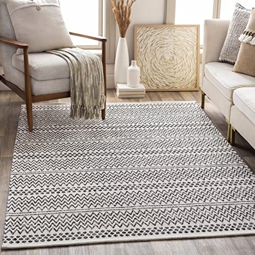 Mark&Day Area Rugs, 8x10 Aarau Global Cream Area Rug, Black Cream White Carpet for Living Room, Bedroom or Kitchen (7'10" x 10'2") 