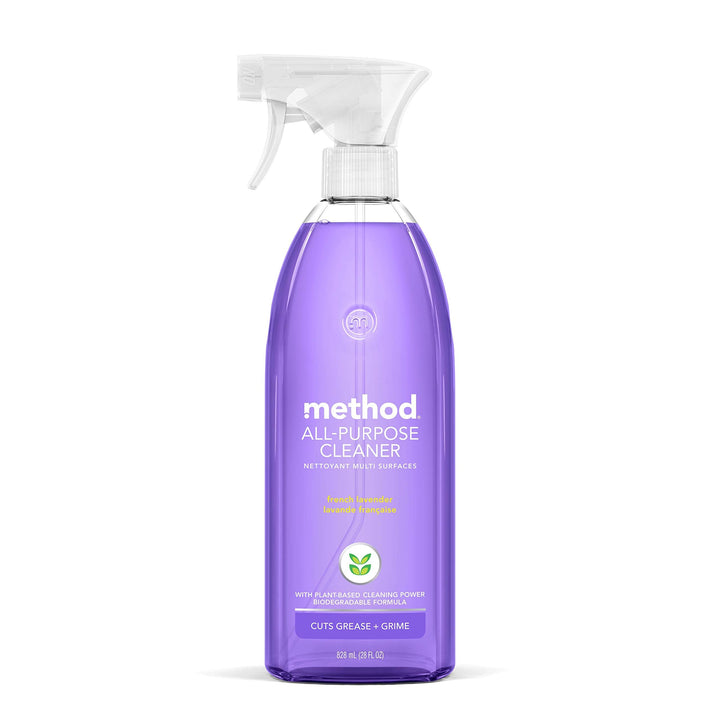 Method All-Purpose Cleaner Spray, French Lavender, Plant-Based and Biodegradable Formula Perfect for Most Counters, Tiles and More, 28 Fl Oz, (Pack of 1)