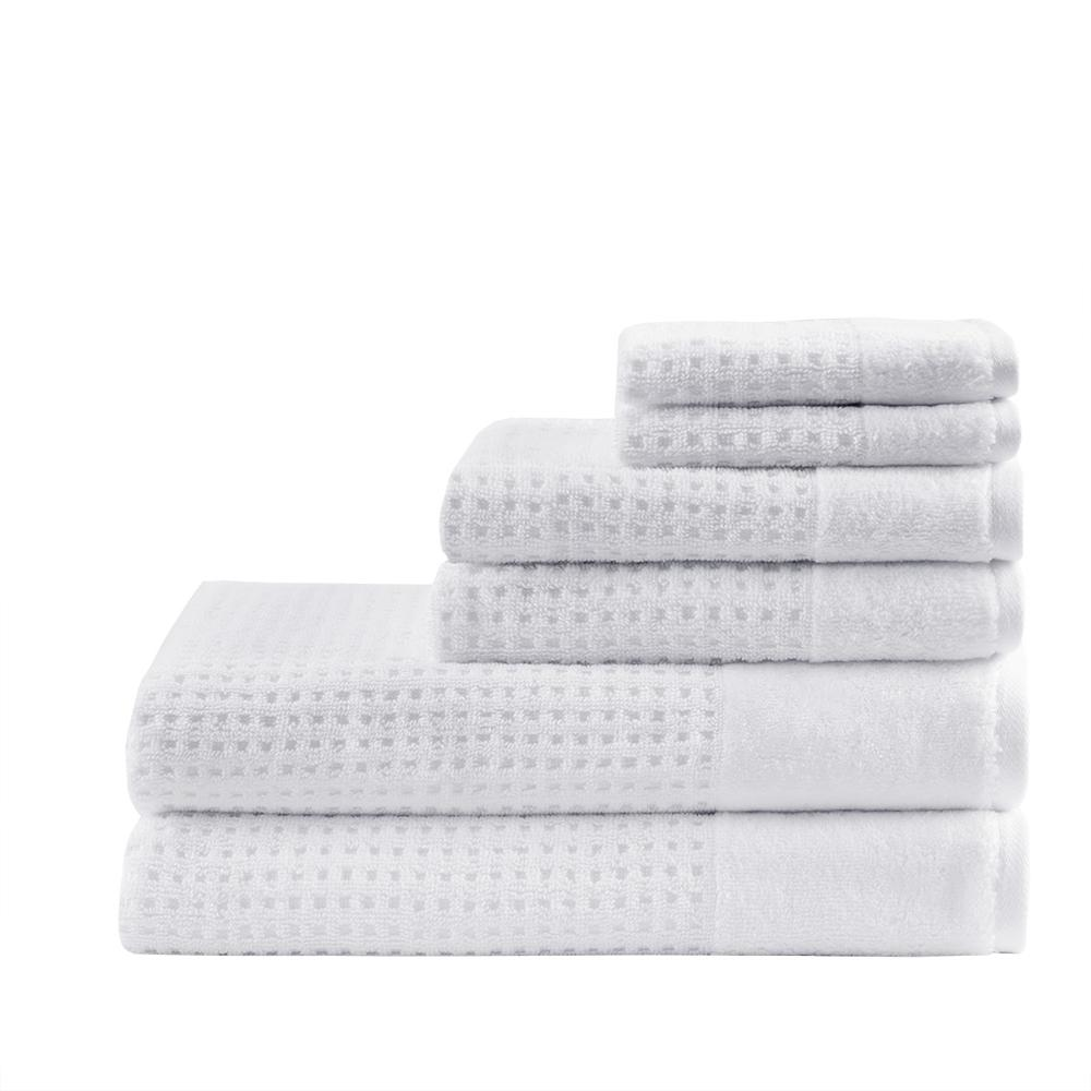 Madison Park Spa Waffle Cotton Towel Set, 100% Cotton - White