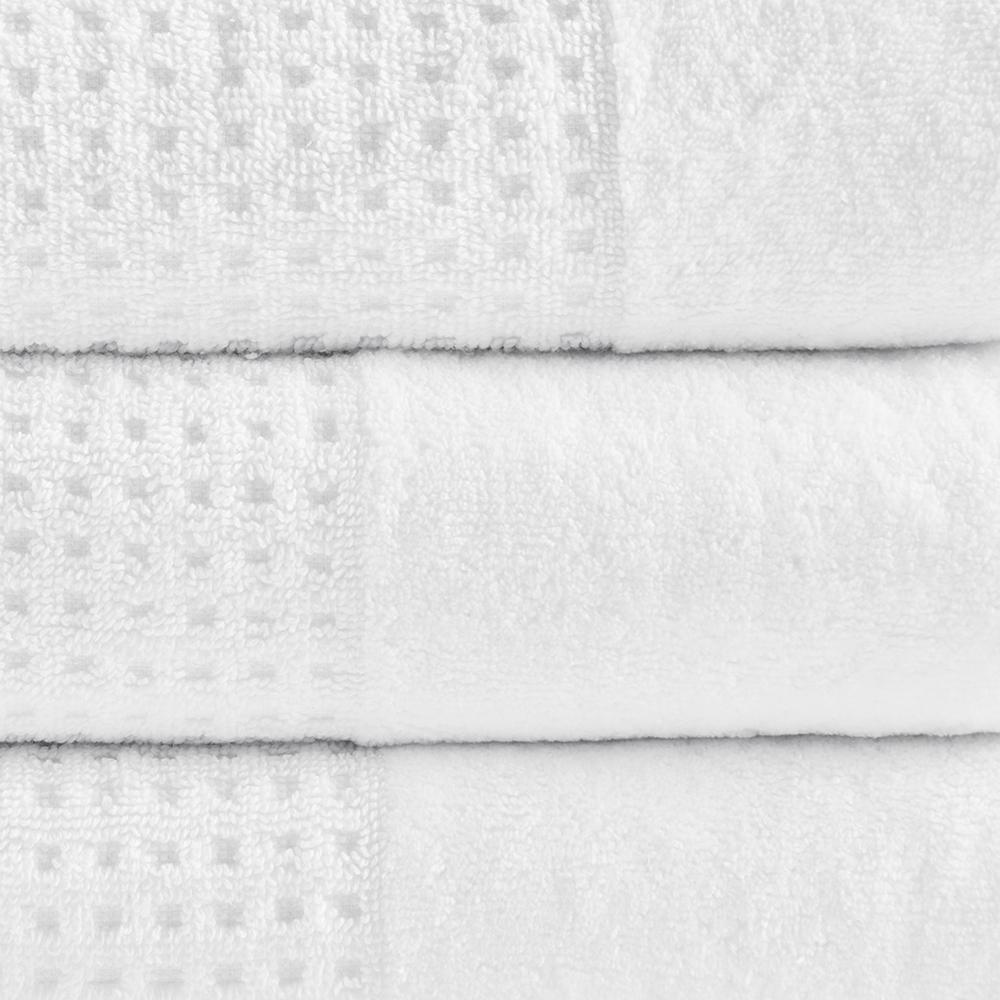 Madison Park Spa Waffle Cotton Towel Set, 100% Cotton - White