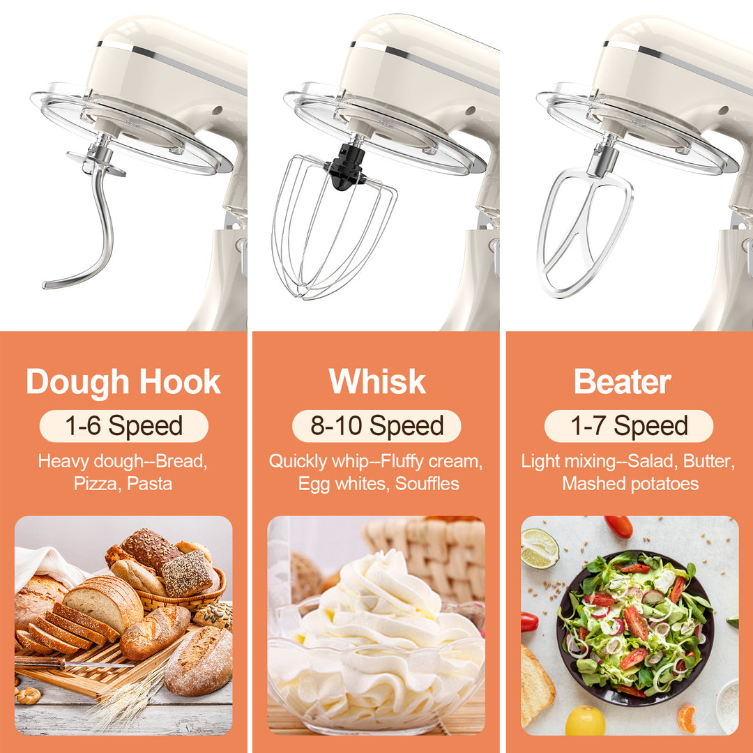 3-IN-1 Beige Stand Mixer