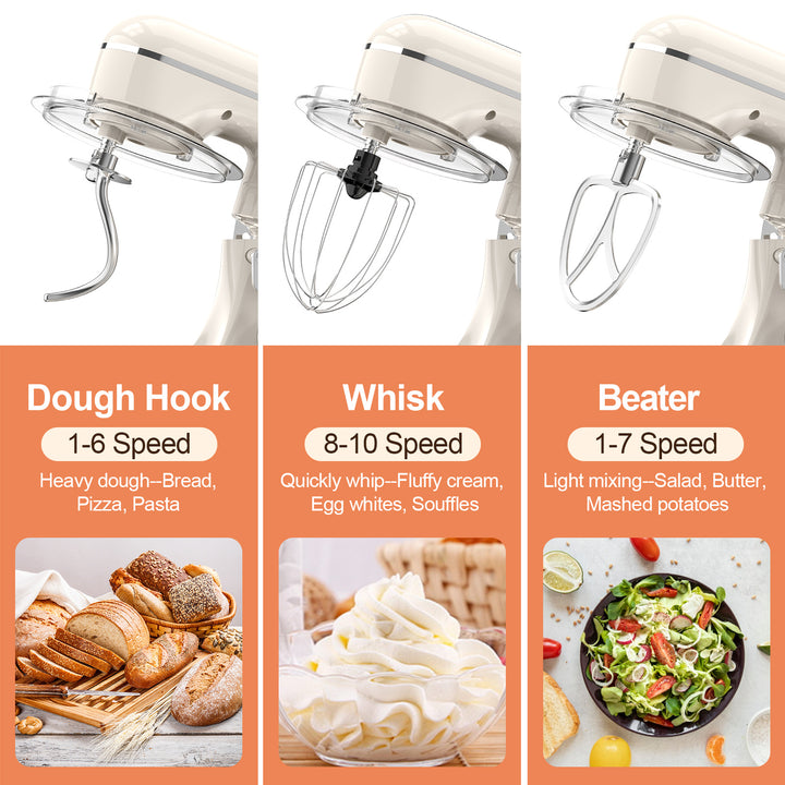 3-IN-1 Beige Stand Mixer