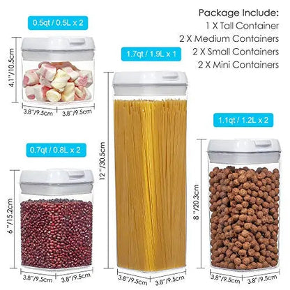 7-Piece Set Airtight Food Storage Containers with Easy Lock Lids - BPA Free Vtopmart