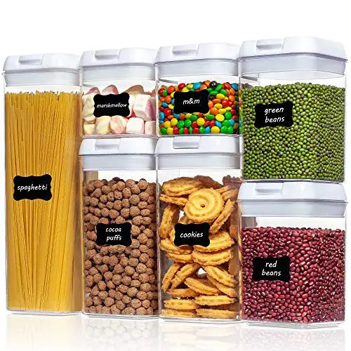 7-Piece Set Airtight Food Storage Containers with Easy Lock Lids - BPA Free Vtopmart