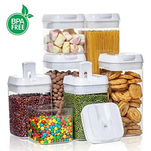 7-Piece Set Airtight Food Storage Containers with Easy Lock Lids - BPA Free Vtopmart