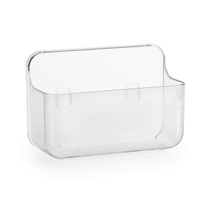 COLINCH Adhesive Wall Mounted Small Storage Organizer Box without Drilling for Bathroom, Pantry, Kitchen, Laundry, Utility Room, Inside of Cabinet Door - Clear COLINCH