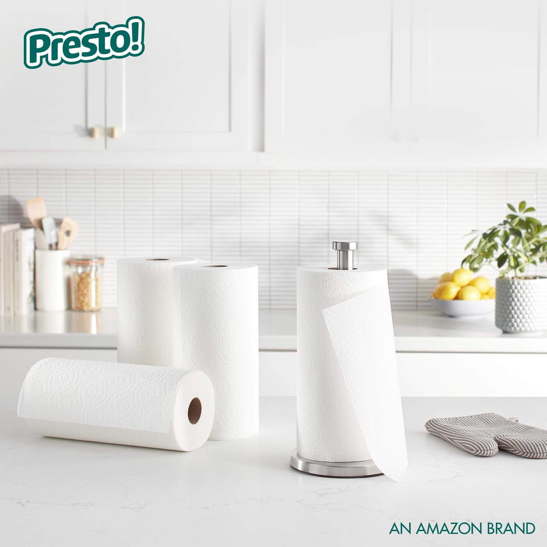 Amazon Brand - Presto! Flex-a-Size Paper Towels, 158 Sheet Huge Roll, 12 Rolls - White