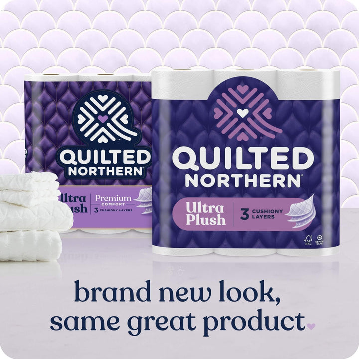 Quilted Northern Ultra Plush Toilet Paper, 32 Mega Rolls = 128 Regular Rolls, 3X Thicker*, 3 Ply Soft Toilet Tissue