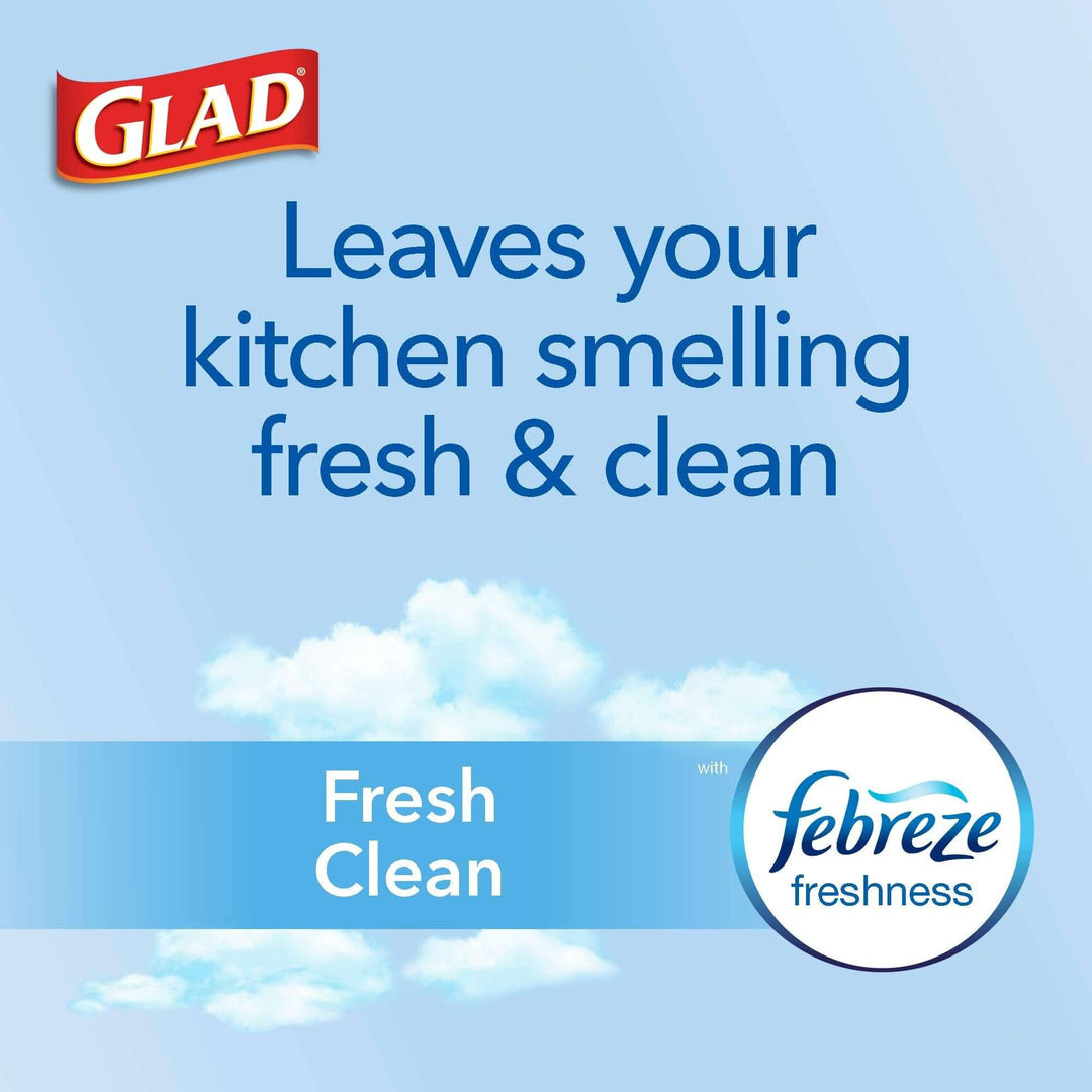 Glad Medium Kitchen Drawstring Trash Bags, 8 Gal, Fresh Clean Scent, 80 Ct (Package May Vary)