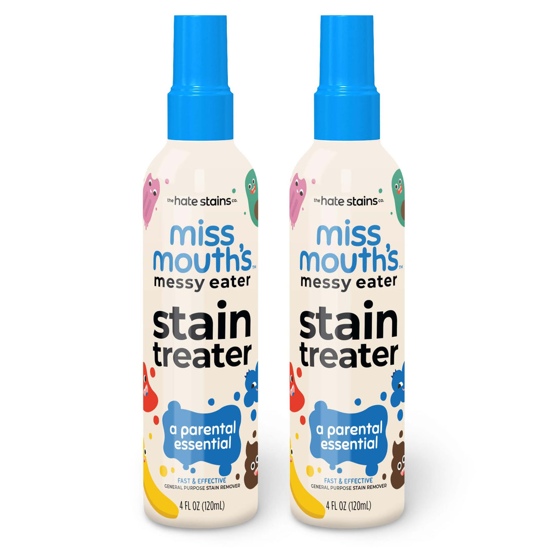 Miss Mouth's Messy Eater Stain Treater Spray - 4oz 2 Pack Stain Remover - Newborn & Baby Essentials - No Dry Cleaning Food, Grease, Coffee Off Laundry, Underwear, Fabric