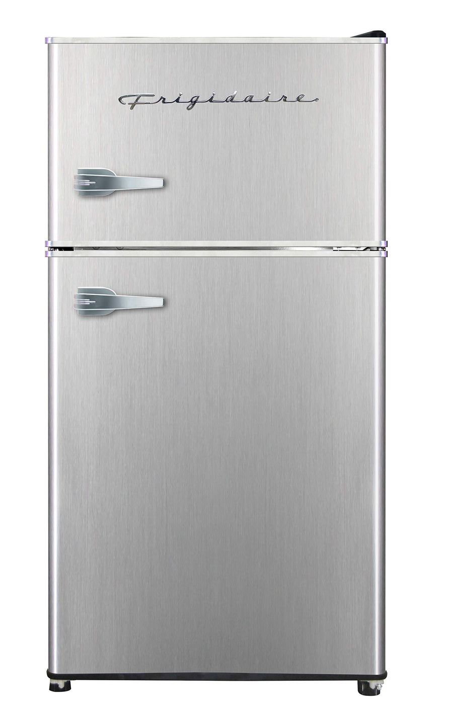 Frigidaire EFR341 Compact Small Top-Freezer Refrigerator, Stainless Steel Mini Bar Fridge Platinum Series-21.26" D x 17.83" W x 33.5" H, 3.2 cu ft Double Door 