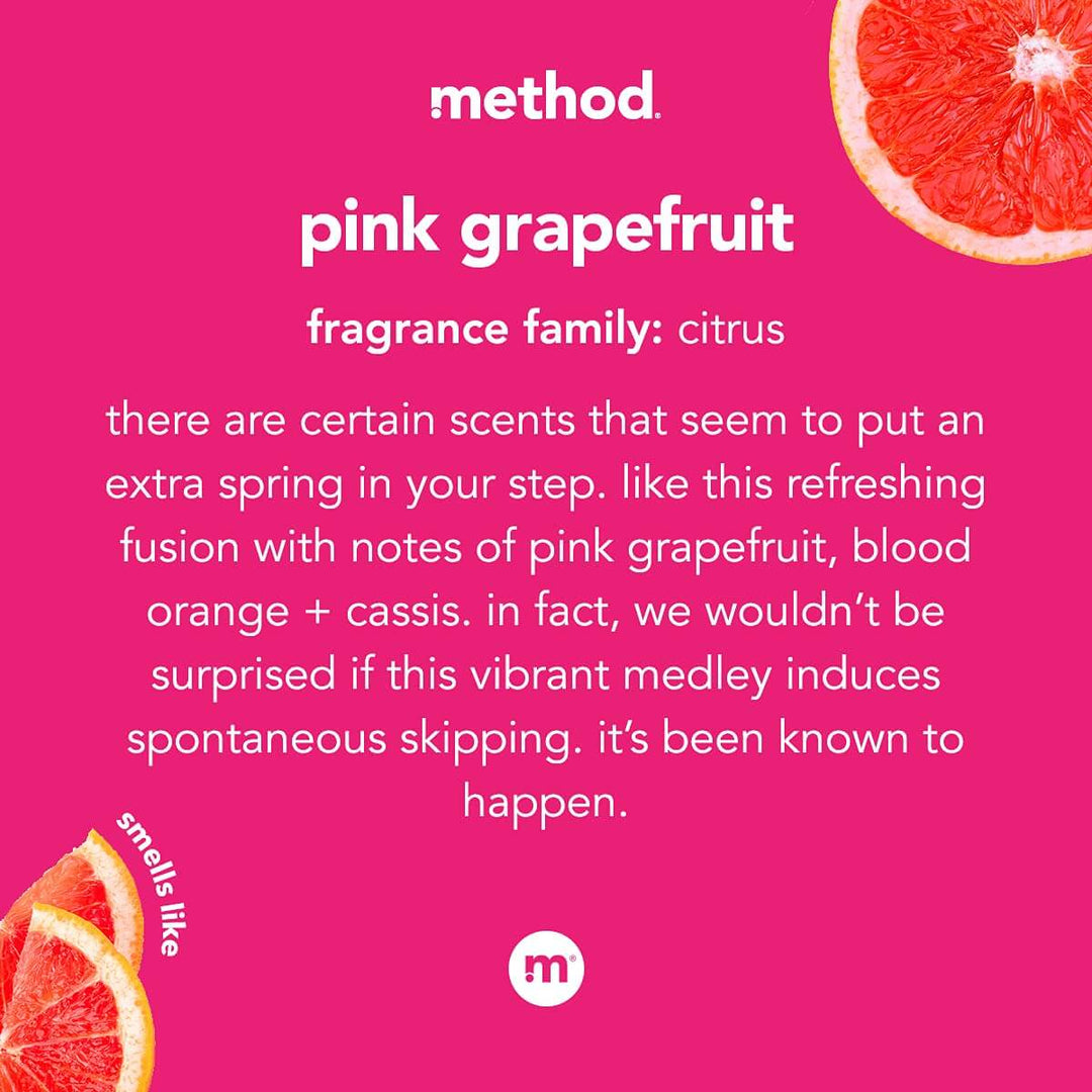 Method All-Purpose Cleaner Spray, Pink Grapefruit, Plant-Based and Biodegradable Formula Perfect for Most Counters, Tiles and More, 28 Fl Oz, (Pack of 4)