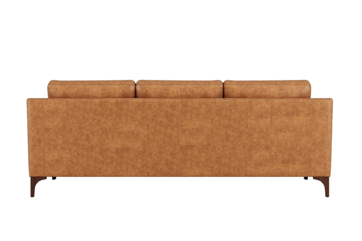 Valencia Hannah Leather Couch 86" | Top Grain Nappa 11000 Leather 3 Seater, Solid Wood Frame, Plush Cushioning with Down Feather Filling, Saddle Tan 