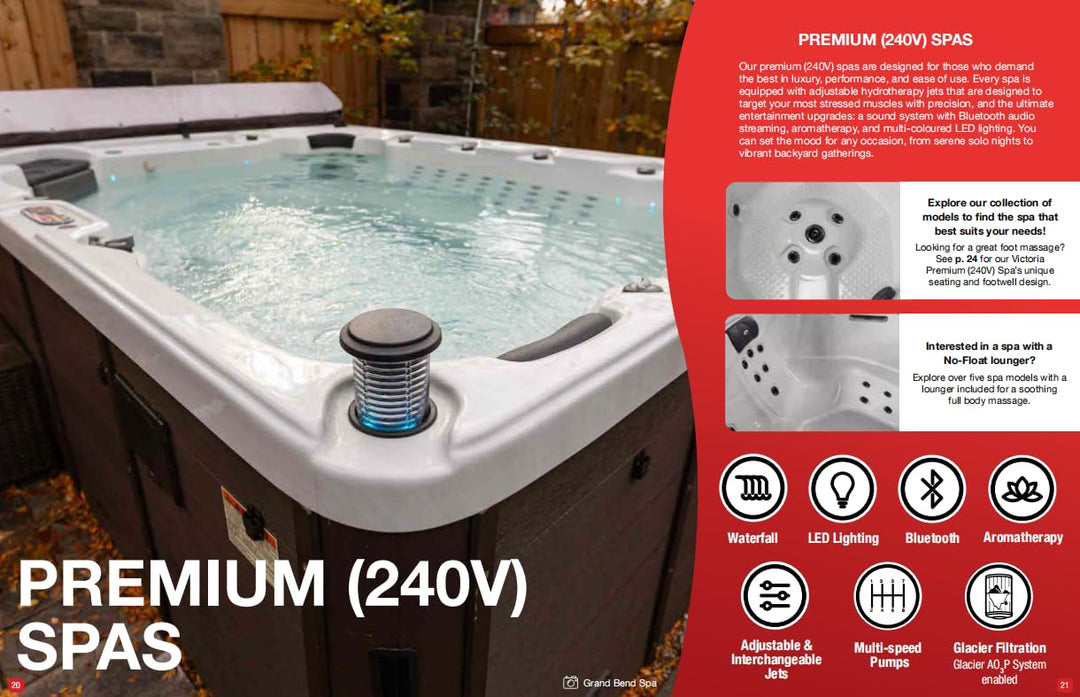 Canadian Spa Company KH-10140 Ottawa 5-Person 38-Jet Luxury Hot Tub 240V with LED Lighting, Built-in Bluetooth, Aromatherapy Canister, and Glacier Filtration Generic