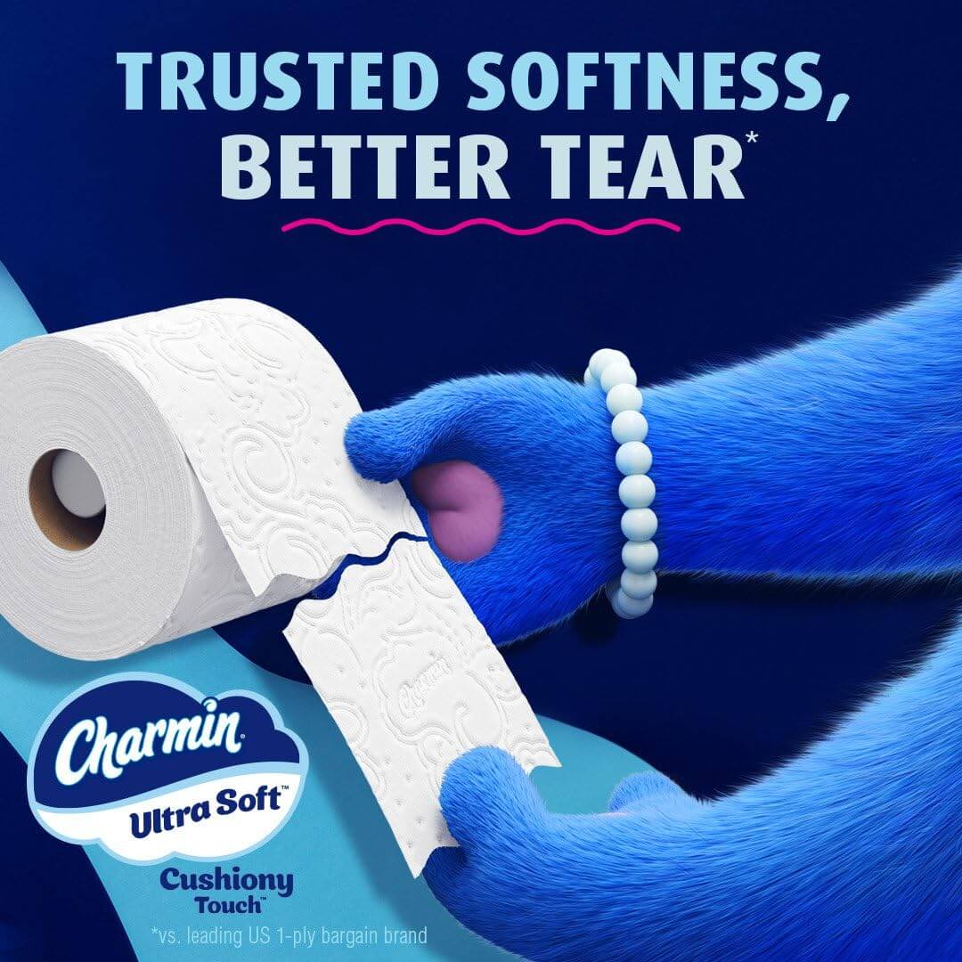 Charmin Ultra Soft Cushiony Touch Toilet Paper, 24 Family Mega Rolls = 123 Regular Rolls