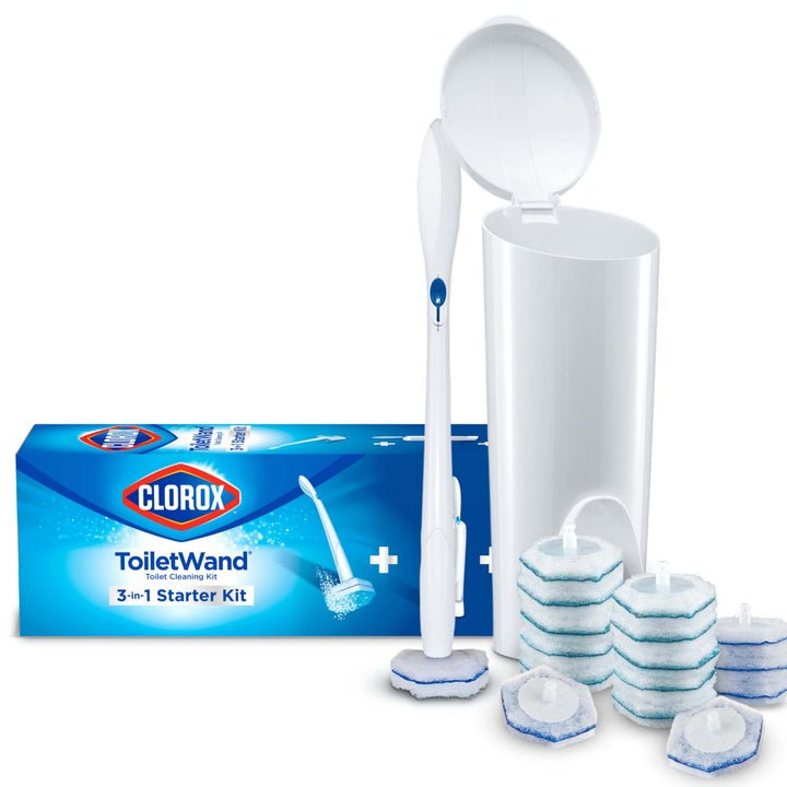 Clorox ToiletWand Toilet Cleaning System, ToiletWand, Storage Caddy & 16 Refills (Pack May Vary)