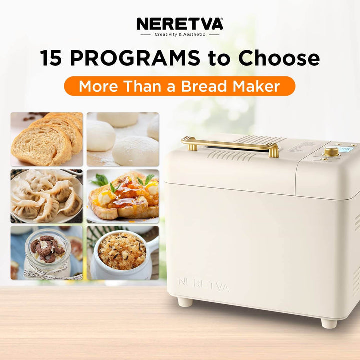 Neretva Bread Machine showcasing 15 programs, emphasizing versatility in baking and more than just bread making.