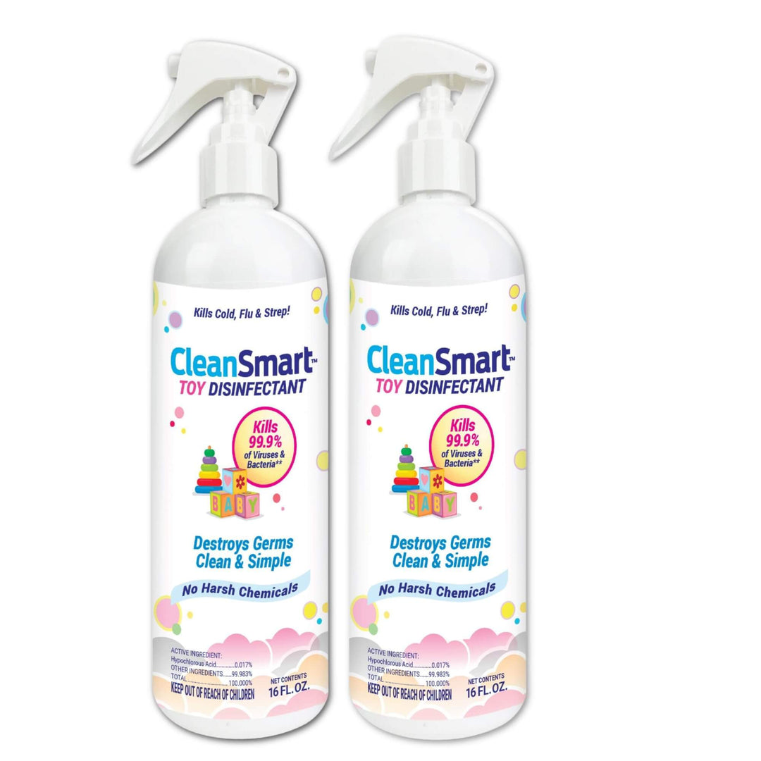 CleanSmart Toy Disinfectant Spray Kills 99.9% of Viruses and Bacteria, Rinse Free, 16 oz Bottle, (Pack of 2)