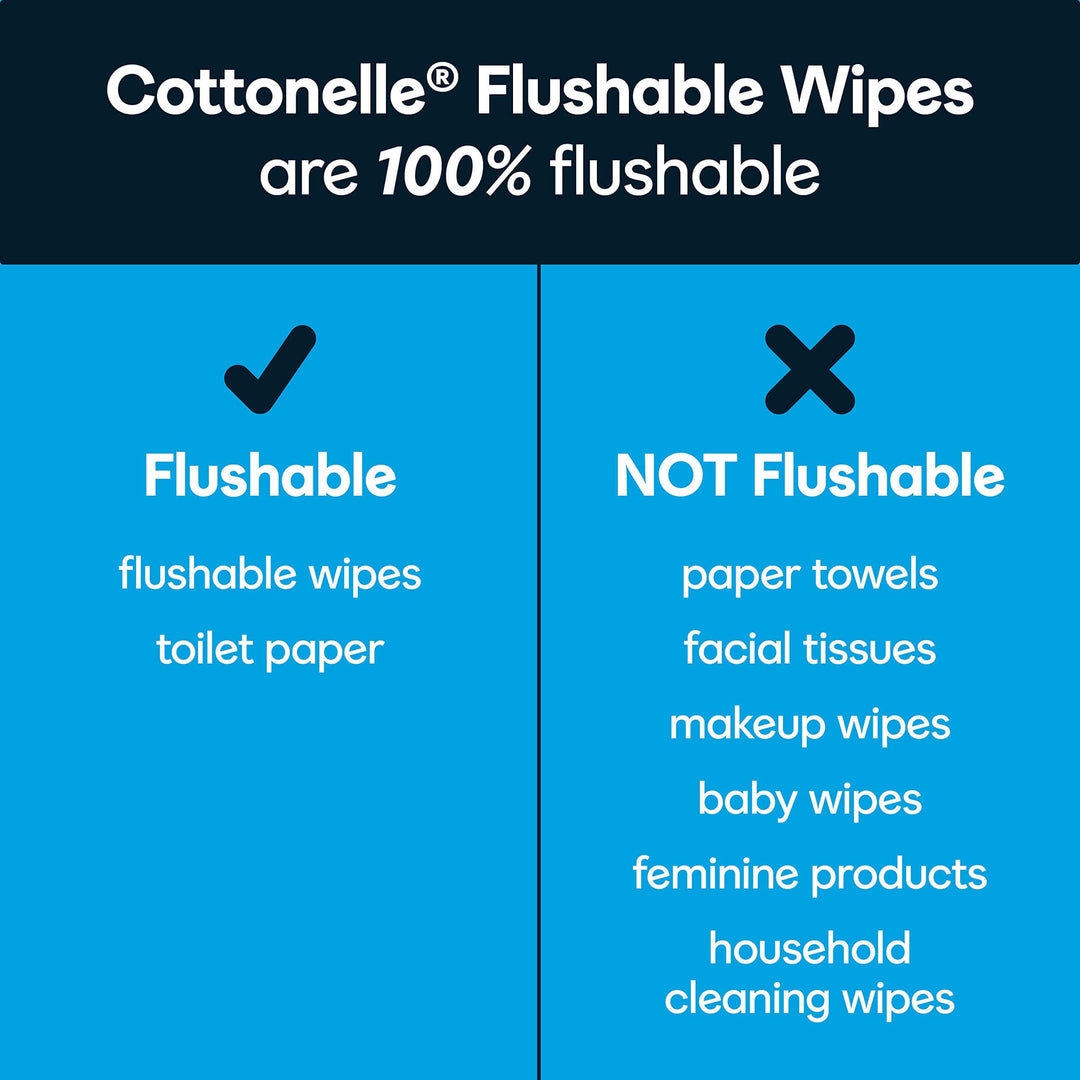 Cottonelle XL Flushable Wet Wipes, Adult Wipes Large, 8 Flip-Top Packs, 45 Wipes Per Pack (360 Total Wipes), Packaging May Vary