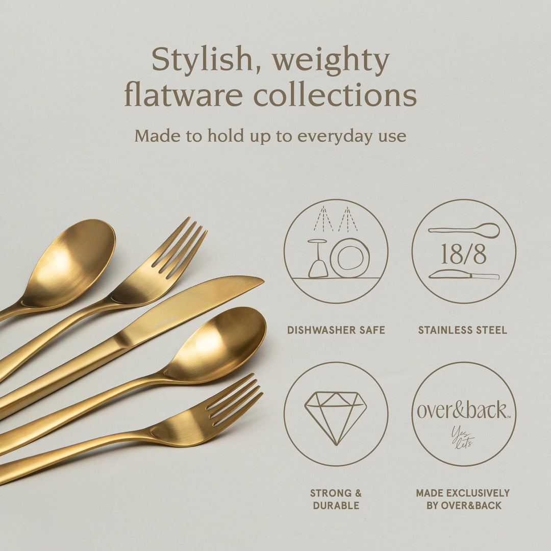 Gold Over&Back Flatware Cutlery Set