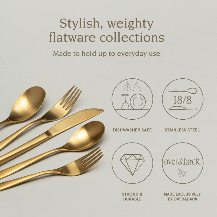 Gold Over&Back Flatware Cutlery Set