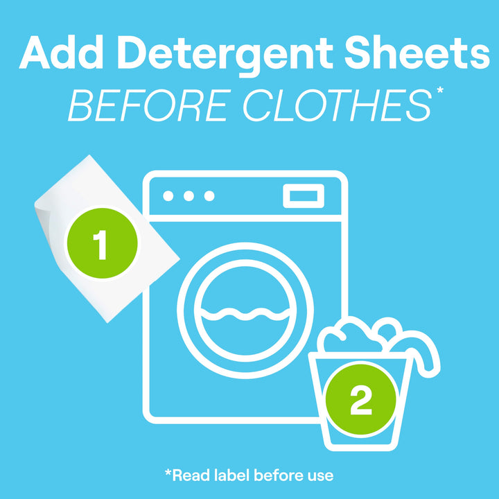 Seventh Generation Laundry Detergent Sheets, Up to 64 Loads, Free & Clear, Made for Sensitive Skin, Safer for your Family