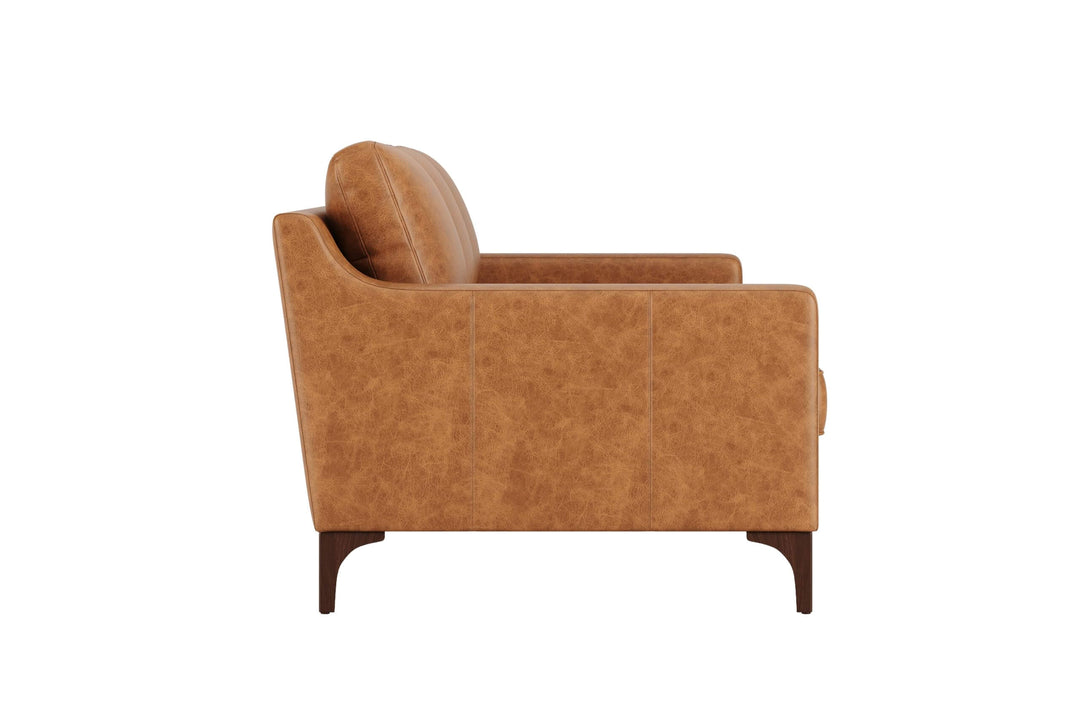 Valencia Hannah Leather Couch 86" | Top Grain Nappa 11000 Leather 3 Seater, Solid Wood Frame, Plush Cushioning with Down Feather Filling, Saddle Tan 