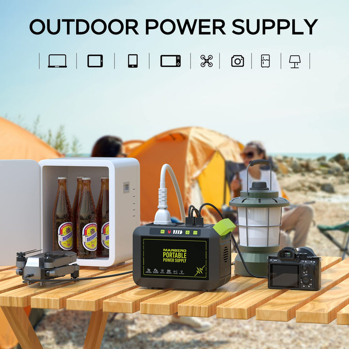 MARBERO Portable Power Station 88Wh Camping Lithium Battery Solar Generator Fast Charging with AC Outlet 120W Peak Power Bank(Solar Panel Optional) for Home Backup Outdoor Emergency RV Van Hunting MARBERO