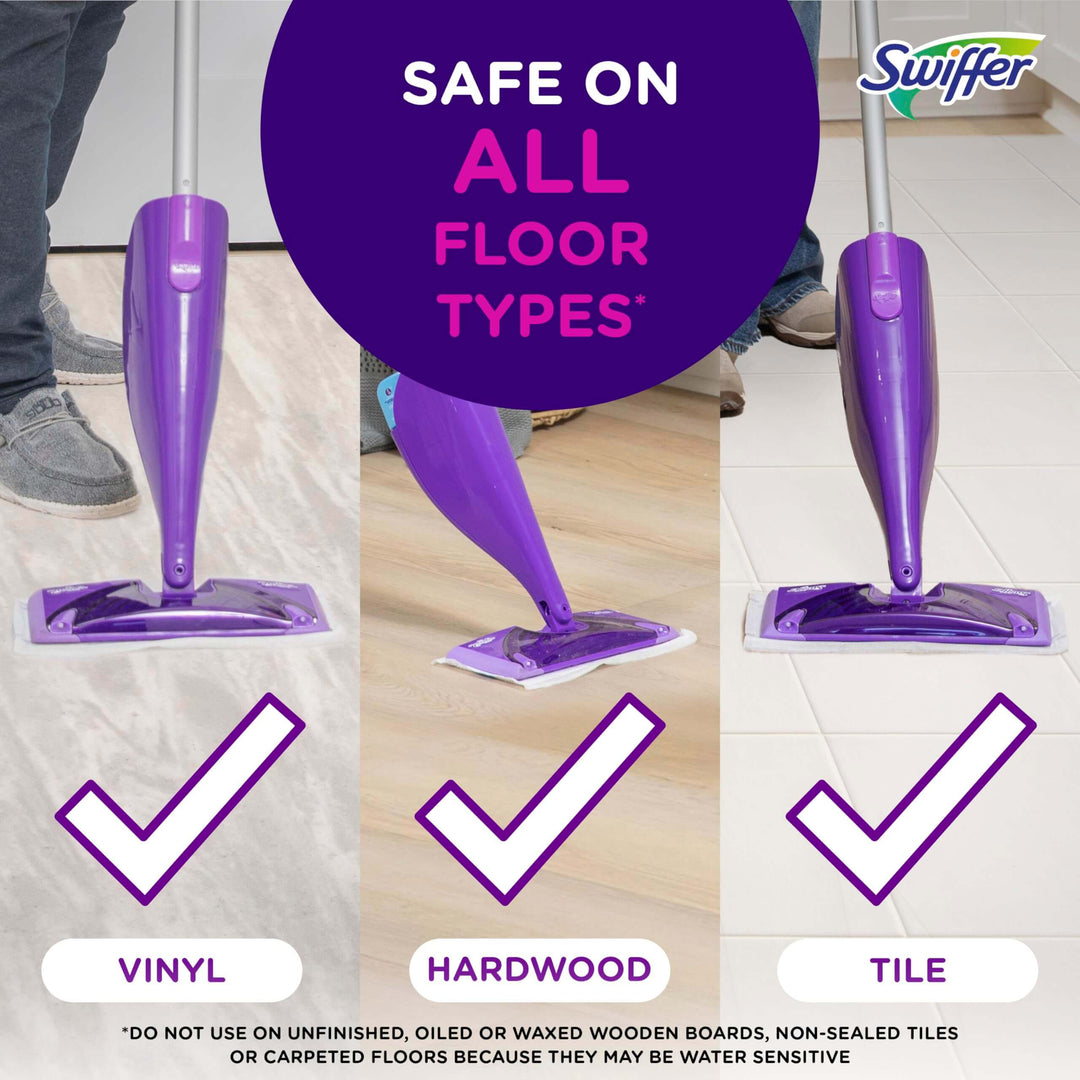 Swiffer WetJet Multi-Purpose Floor Cleaner Solution with Febreze Refill, Hardwood Floor Cleaner, Lavender Scent, 1.25 Liter -42.2 Fl Oz (Pack of 2)