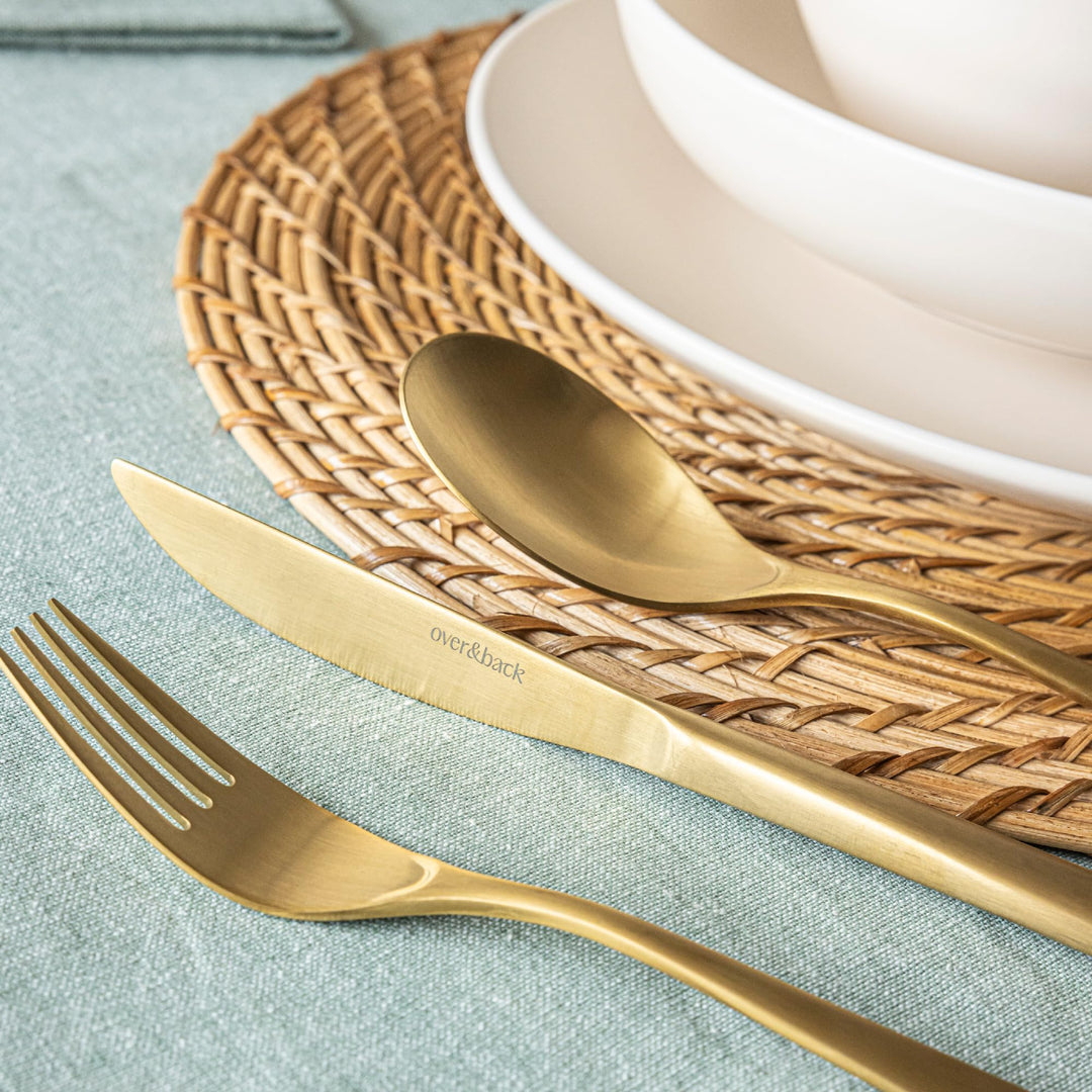 Gold Over&Back Flatware Cutlery Set