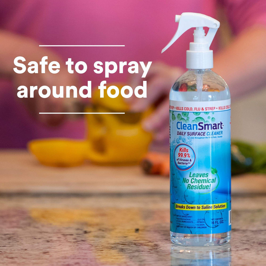 CleanSmart Daily Surface Spray Disinfectant Kills 99.9% of Viruses, Bacteria, Mold and Fungus, 16 oz Bottle (Pack of 3)